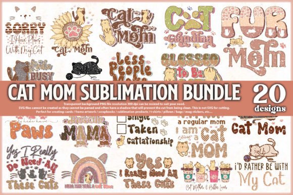 Cat Mom Sublimation Bundle