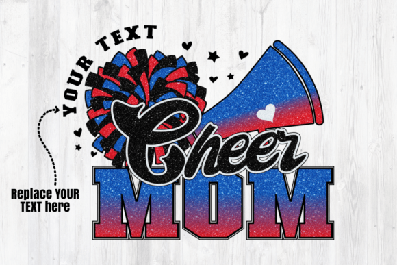 Cheer Mom Blue Red Sublimation