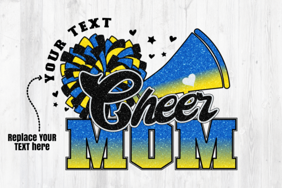 Cheer Mom Blue Yelloe Sublimation