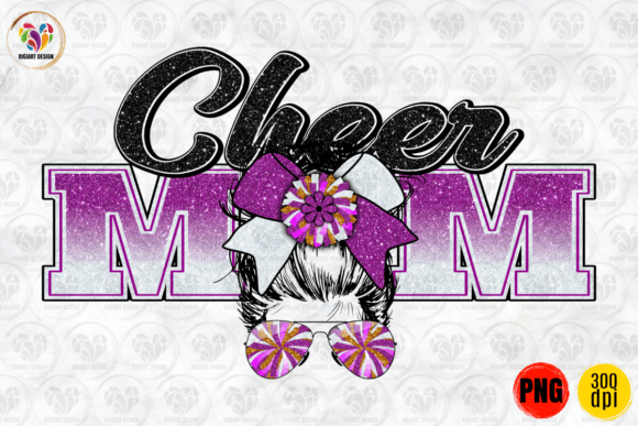 Cheer Mom Purple White Sublimation