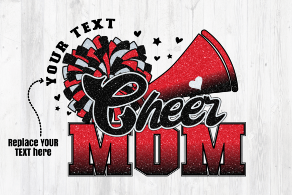 Cheer Mom Red Black Sublimation