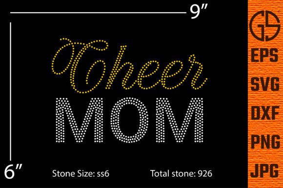 Cheer Mom Rhinestone Template