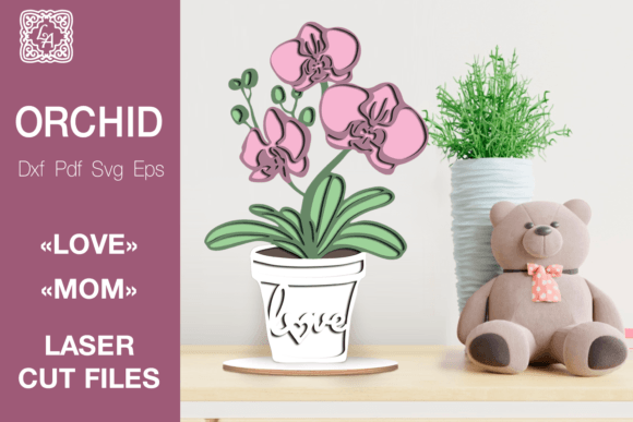 Cute Orchids SVG. Love SVG Mom SVG