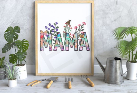 Mama and Mini PNG, Retro Flower PNG