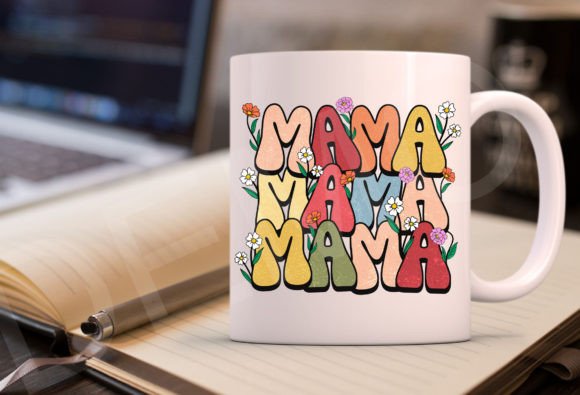 Mama Flower PNG: Retro Charm for Real Embroidery Projects