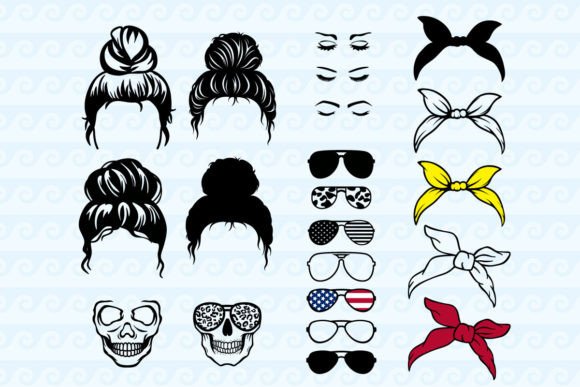 Messy Bun Mom Life Hair Skull