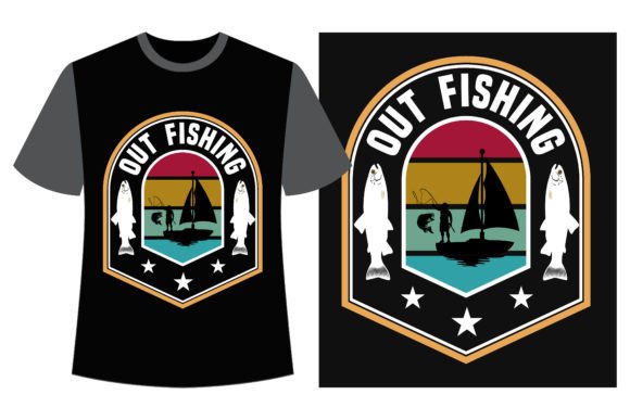Out Fishing Fishing T-shirt Design