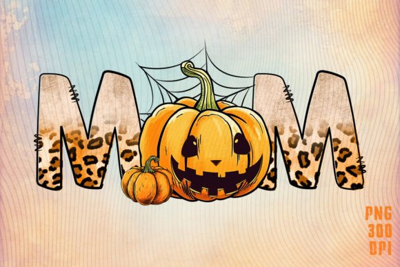 Pumpkin Leopard Halloween Mom T-Shirt