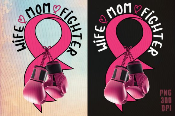 Wife Mom Fighter Breast Cancer Ribbon